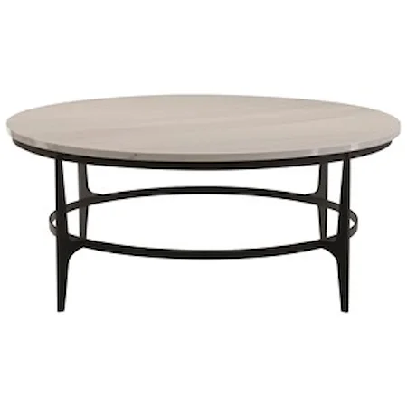 Contemporary Oval Metal Cocktail Table